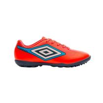 Chuteira Umbro Cannon Jr Society Infantil Laranja Azul