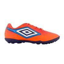 Chuteira Umbro Cannon Society Infantil Coral/Azul