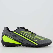 Chuteira Umbro Chrome Society Juvenil Preta e Lime