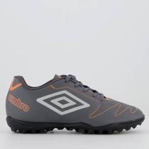 Chuteira Umbro Class 2.2 Society Juvenil Cinza e Laranja