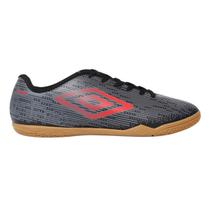 Chuteira Umbro Fast Futsal Indoor Masculina Preto Vermelho Grafite