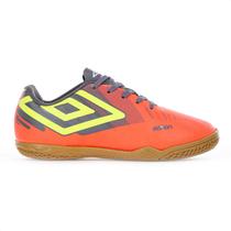 Chuteira Umbro Futsal Action Jr Coral Grafite e Amarelo - Juvenil