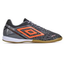 Chuteira Umbro Futsal Gravity Preto Grafite e Laranja - Masculino