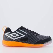 Chuteira Umbro Futsal Pro 5 Bump Preta e Laranja