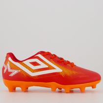 Chuteira Umbro Heatmap Campo Juvenil Vermelha e Laranja Chuteira Umbro Heatmap Campo Juvenil Vermelha e Laranja