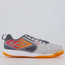 Chuteira Umbro Pro 5 Bump Futsal Cinza e Laranja