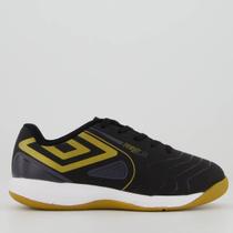Chuteira Umbro Pro 5 Bump Futsal Juvenil Preta e Dourada Chuteira Umbro Pro 5 Bump Futsal Juvenil Preta e Dourada