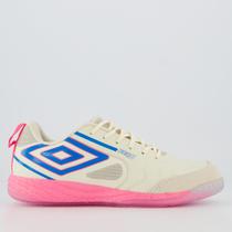 Chuteira Umbro Pro 5 Bump Futsal Off-White e Rosa Chuteira Umbro Pro 5 Bump Futsal Off-White e Rosa
