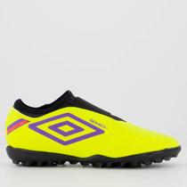 Chuteira Umbro Sense Society Juvenil Verde Fluorescente