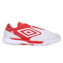 Chuteira Umbro Society Adamant Master Class Pro Bump England Vermelho e Branco - Masculino