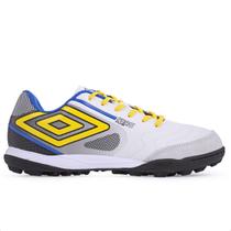 Chuteira Umbro Society Pro 5 Bump Club Branco Amarelo e Preto - Masculina