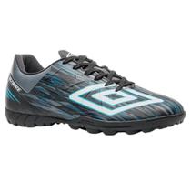 Chuteira umbro society ultimate preto grafite azul