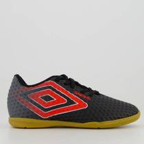 Chuteira Umbro Warskin Futsal Juvenil Preta e Vermelha Chuteira Umbro Warskin Futsal Juvenil Preta e Vermelha