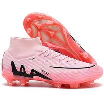 Chuteiras de futebol luluboy masculinas e femininas AG/FG rosa EU 42