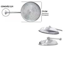 Chuveirão de Piscina 30cm Área de Lazer- Aluminio Polido- Ficone Reis