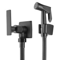 Chuveirinho Higiênico Preto Fosco em Inox Luxo para Banheiro e Lavatório Completo