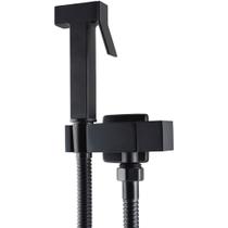 Chuveirinho Higiênico Quadrado Luxo Preto Fosco para Banheiro ou Lavatório