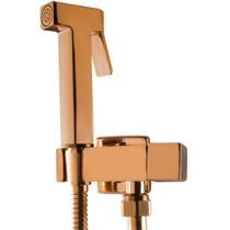 Chuveirinho Higiênico Quadrado Luxo Rose Gold em Aço Inox para Banheiro