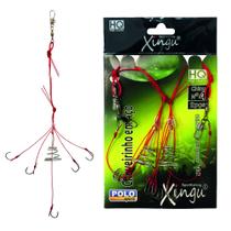 Chuveirinho Pesca Kit com 2 Anzol Chinu Farpa Nylon Escolha o Tamanho