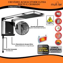 Chuveiro 127v 5500w Acqua Strom Ultra Lorenzetti Preto e Cromado Mod.7510056