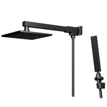 Chuveiro articulado de parede com desviador fani versata preto fosco 3300 bk120