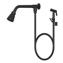 Chuveiro Articulado Preto C/Ducha + Desviador 100%Metal 1995