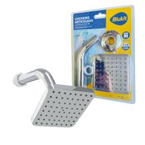 Chuveiro Articulado Quadrado de ABS Cromado Blukit 290337