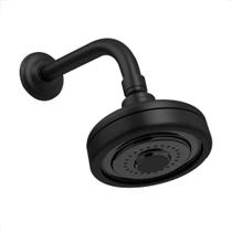 Chuveiro Auto Limpante Abs Com Cano Inox Preto Fosco