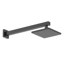 Chuveiro com Braço de Parede 15x15 cm Flow Preto Celite Chuveiro com Braço de Parede 15x15 cm Flow Preto Celite