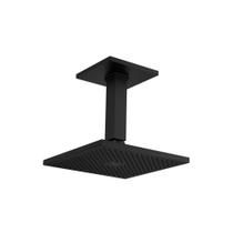 Chuveiro Deca Quadrado Com Tubo de Teto Black Matte - 1992.BL.TET.MT