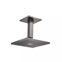 Chuveiro Deca Quadrado Com Tubo de Teto Dark Antracite - 1992.GF.TET.MT