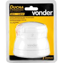 Chuveiro Ducha 3 temperaturas 5.400W 220V branca Vonder