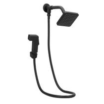 Chuveiro Ducha Flatt Preto/Black Quadrado C/Desviador Chuveiro Ducha Flatt Preto/Black Quadrado C/Desviador