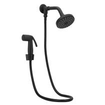 Chuveiro Ducha Flatt Preto/Black Redondo C/Desviador