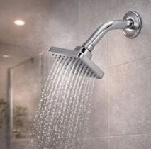 Chuveiro Ducha Flatt Quadrado Articulada Aquecedor Solar Gás