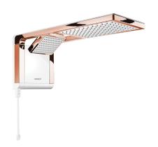 Chuveiro Ducha Lorenzetti Acqua Ultra Duo Branco Rose Gold 127v 5500w