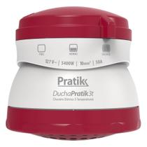 Chuveiro Ducha Pratik 3 Temperaturas, 5400W, Branco/Vinho Chuveiro Ducha Pratik 3 Temperaturas, 5400W, Branco/Vinho