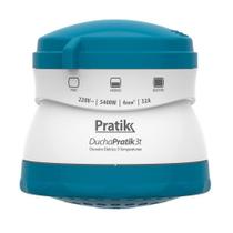 Chuveiro Ducha Pratik 3 Temperaturas, Branco/Azul Claro, 5400W