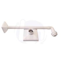 Chuveiro Ducha Quadrada Articulada Plastico Branco de 4 Polegadas Area Externa Area Interna Piscina