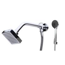 Chuveiro Ducha Quadrada Luxo Articulada C/ Desviador E Duchinha Manual Aquecedor Solar E Gas Chuveiro Ducha Quadrada Luxo Articulada C/ Desviador E Duchinha Manual Aquecedor Solar E Gas