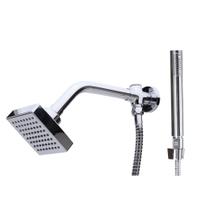 Chuveiro Ducha Quadrada Luxo Articulada Com Duchinha Manual Aquecedor Solar E Gas