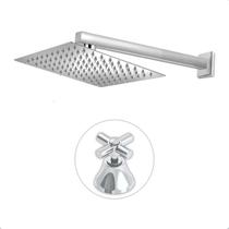 Chuveiro ducha quadrado 25x25 c/ acabamento registro padrão docol C31