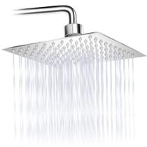 Chuveiro Ducha Quadrado Inox Area Externa Piscina Banheiro Modelo Curvado Prata
