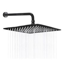 Chuveiro Ducha Quadrado Inox Area Externa Piscina Banheiro Modelo Curvado Preto Chuveiro Ducha Quadrado Inox Area Externa Piscina Banheiro Modelo Curvado Preto