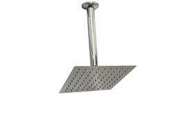 Chuveiro Ducha Slim Quadrada em Inox 201 20x20 cm Com Braço de Teto Redondo