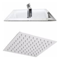 Chuveiro Ducha Slim Quadrado Metal Fria Art. Sem Braço 30x30 Chuveiro Ducha Slim Quadrado Metal Fria Art. Sem Braço 30x30