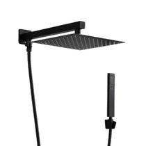 Chuveiro Ducha Volante Telca YL-9001P Quadrado 2525 Gás Solar Corpo Metálico Cor Preto Fosco Chuveiro Ducha Volante Telca YL-9001P Quadrado 2525 Gás Solar Corpo Metálico Cor Preto Fosco