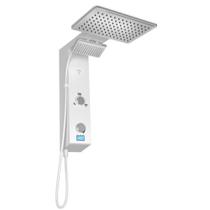 Chuveiro Elétrico Eletrônico Digital Ducha de Parede Hydra Falls Power Branco e Cromo 5500w 110V