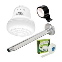 Chuveiro Elétrico Super Ducha Quattro 4T 6800W 220V + Kit Instalação