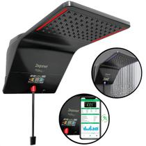 Chuveiro Eletrônico Com Conexão WiFi e Bluetooth Preto Quadrado Ducali Premium 127v 220v Zagonel
